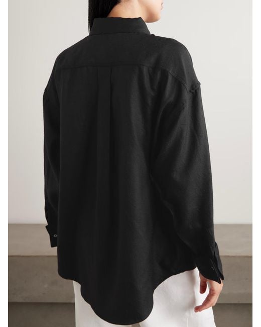 The Elder Statesman Black Wool And Cashmere Blend Shirt