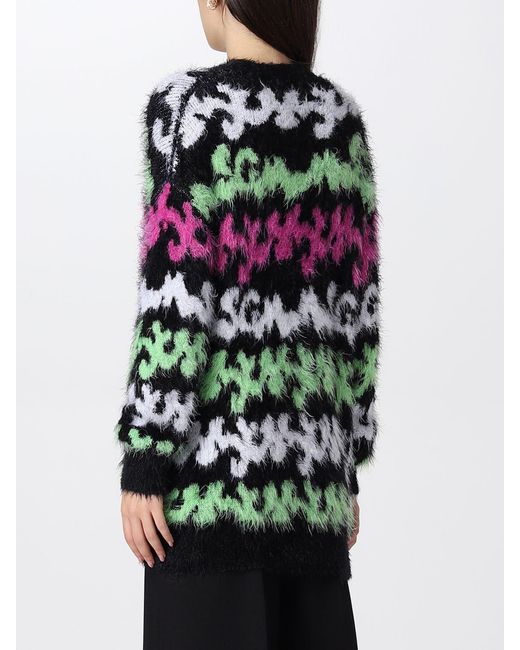 MSGM White All-Over Logo Cardigan