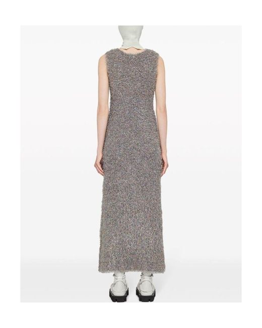 Jil Sander Gray Glitter-Embellished Sleeveless Dress