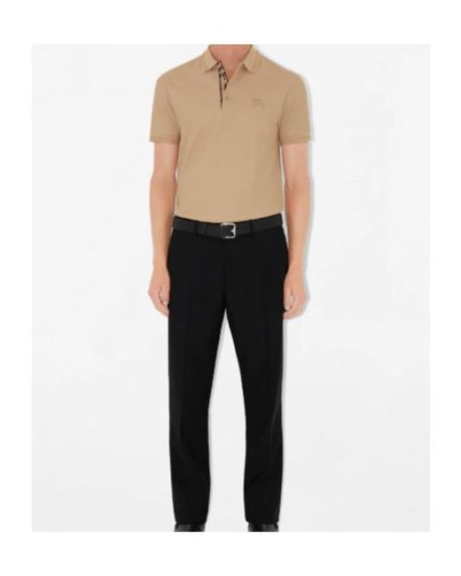 Burberry Natural Check-Trim Logo Polo Shirt for men