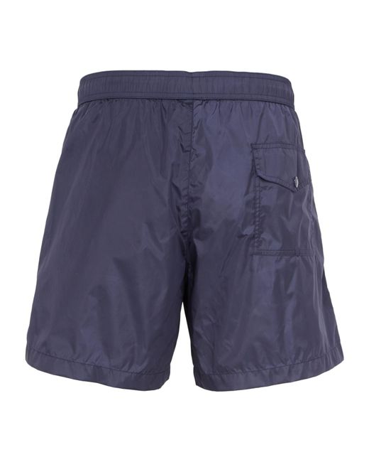 Moncler Blue Elastic Waist Swimming Trunks for men