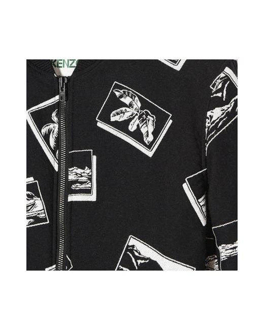 KENZO Black Printed Baseball Jacket for men