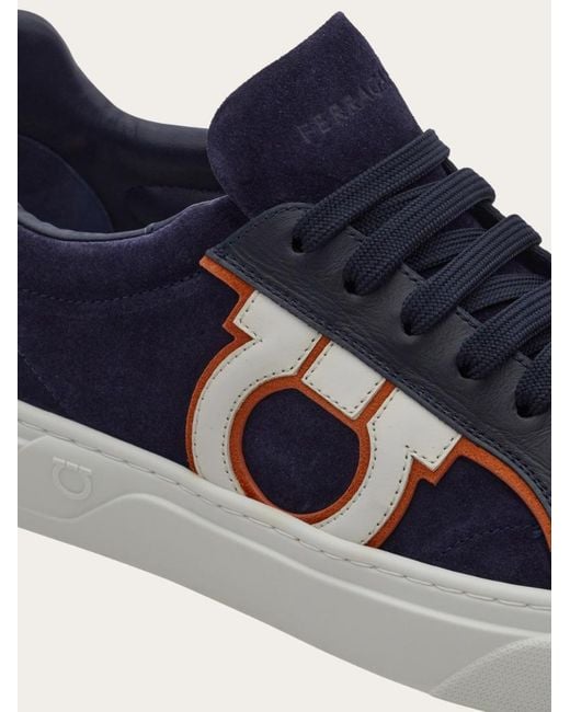 Ferragamo Blue Gancini Sneaker for men