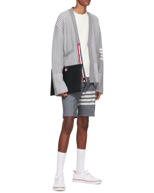 Thom Browne White Rwb Striped Knit Jumper for men