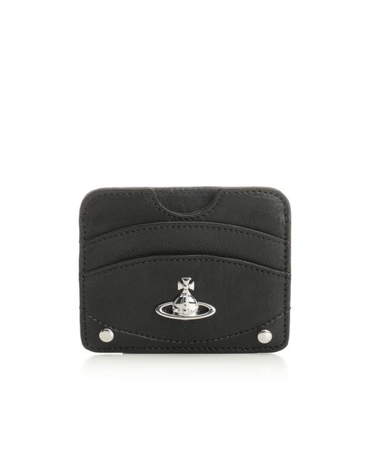 Vivienne Westwood Black Logo-Plaque Card Holder