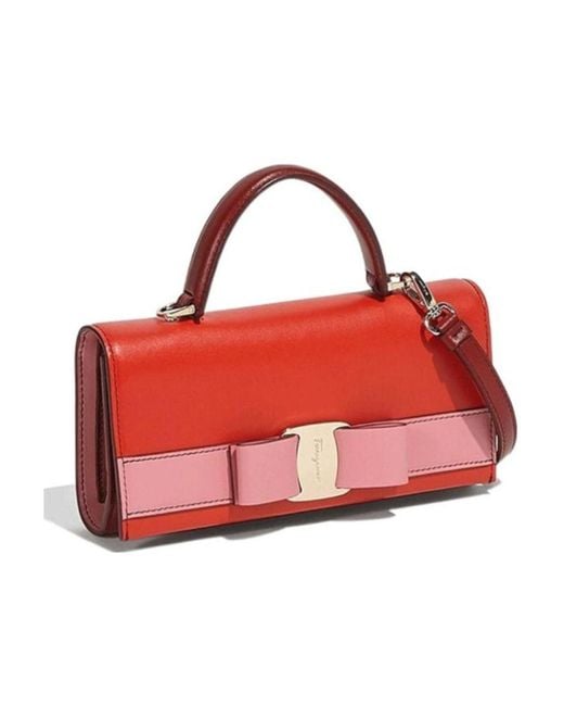 Ferragamo Red Bowknot Shoulder Bag