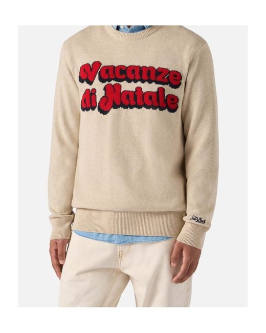 Mc2 Saint Barth Pink Vacanze Di Natale Logo Jacquard Jumper for men