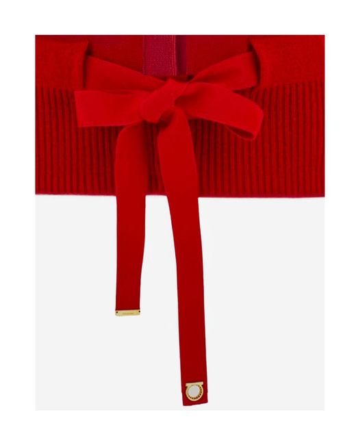 Ferragamo Red Long-Sleeved Cardigan