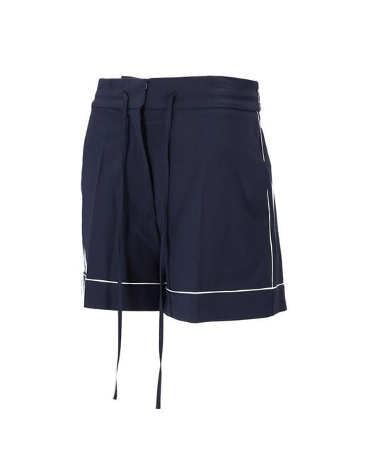 P.A.R.O.S.H. Blue Drawstring Trim-Detail Shorts