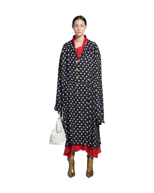 Balenciaga Red Spray Dots Reversible Coat Dress