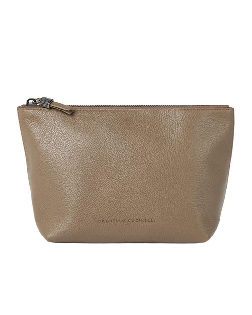 Brunello Cucinelli Natural Shining Tab Clutch