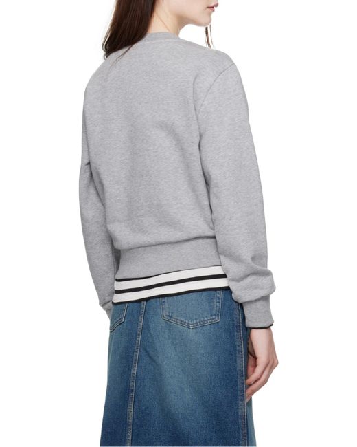 A.P.C. Gray Rue Madame Logo Embroidered Crewneck Sweatshirt