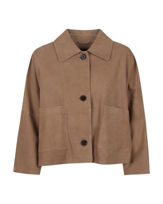 Arma Brown Boxy Button-Front Jacket
