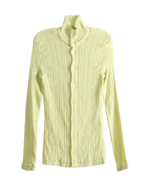 Issey Miyake Yellow Pleated Shirt
