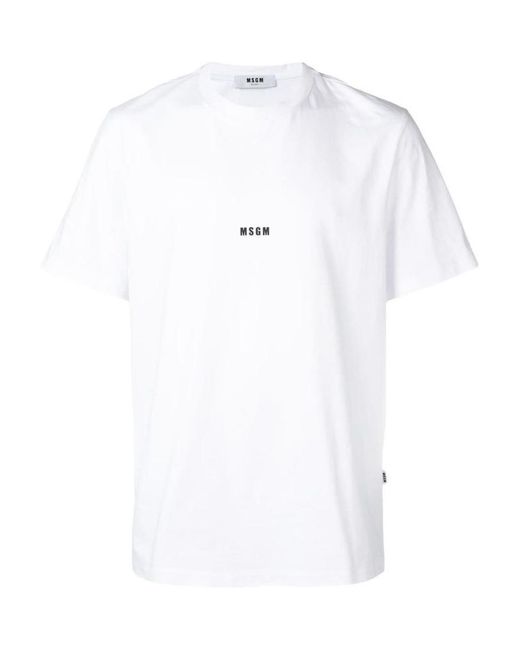 MSGM White Cartoon Printed T-Shirt for men