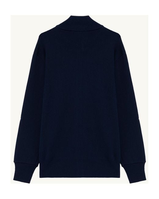Autry Blue Logo Patch Zipped Jacket for men