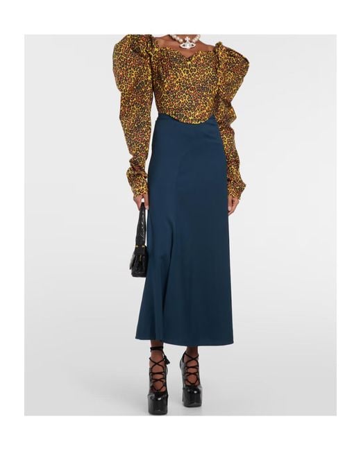 Vivienne Westwood Green Sunday Leopard-Print Corset Top