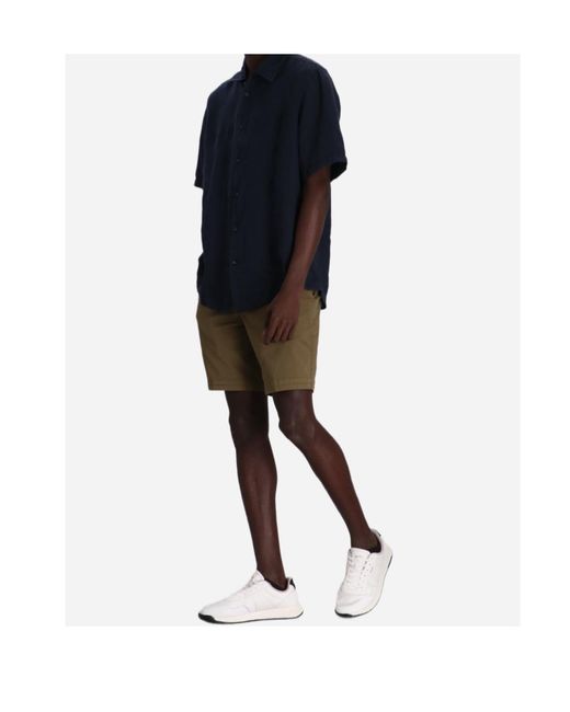Boss Blue Short-Sleeved Button-Down Shirt for men