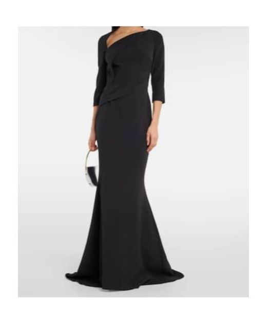 Safiyaa Black Pollina Crepe Dress