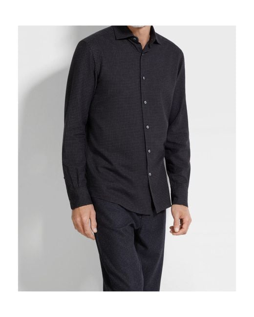 Zegna Blue Cashco Shirt for men