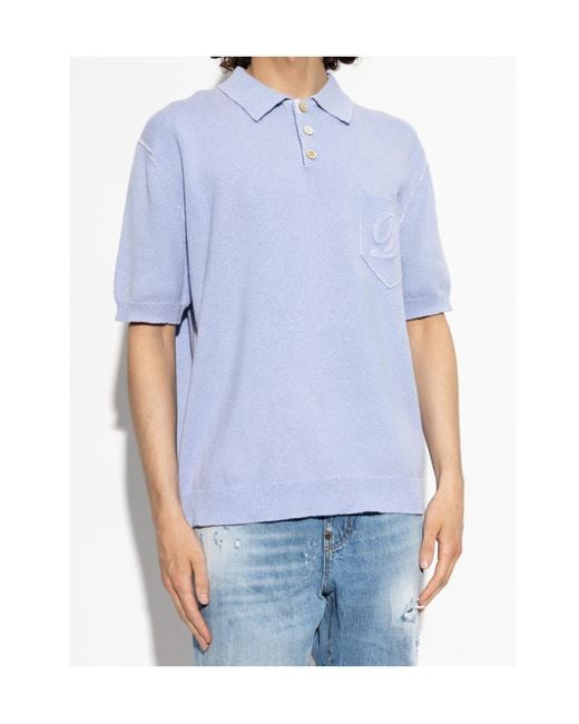 DSquared² Blue Logo Patch Pocket Polo Shirt for men
