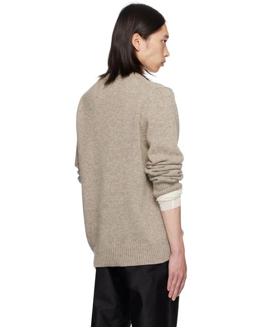 Maison Margiela White Long Sleeved Crewneck Knitted Jumper for men