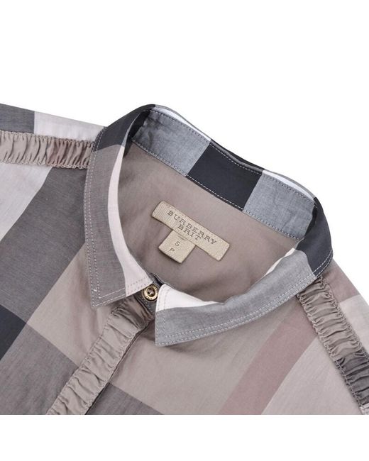 Burberry Gray Checkered Shirt