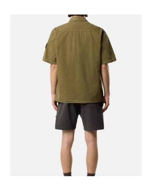 Stone Island Green Short-Sleeve Shirt for men