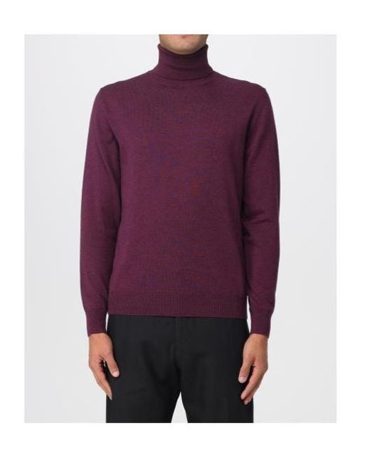 Etro Purple Roll-Neck Embroidered Top for men
