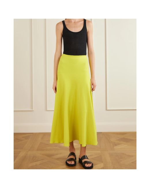 Gabriela Hearst Yellow Cairan Wool Maxi Skirt
