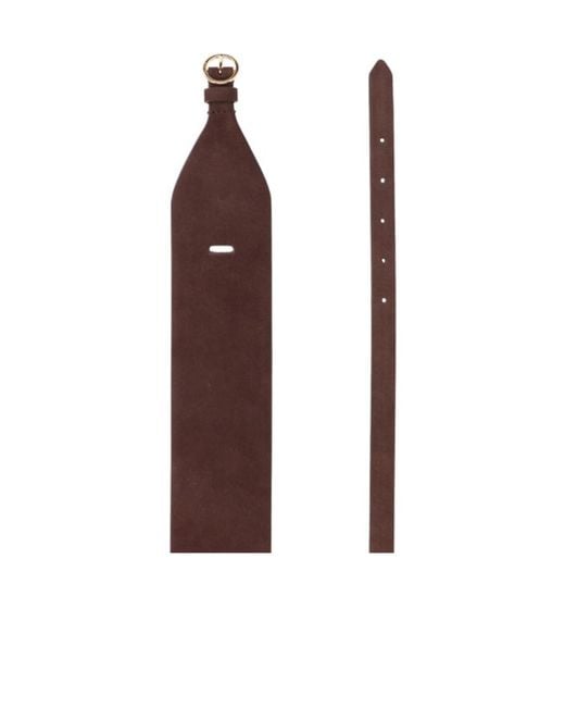 Alaïa Brown Alaïa Asymmetric Buckle Detailed Belt