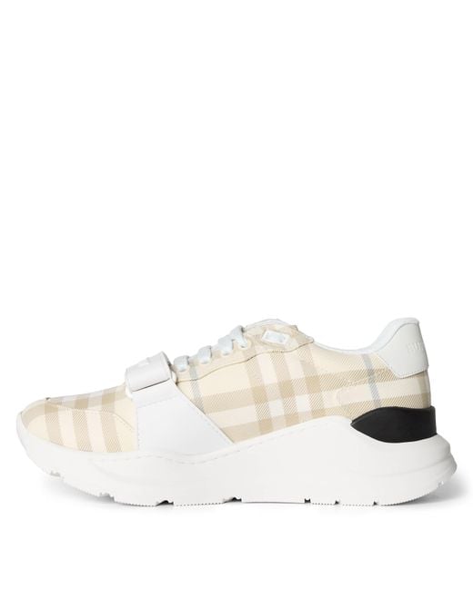 Burberry White Thick-Soled Casual Shoes