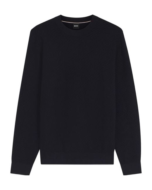 Boss Blue Long-Sleeve Knit Top for men