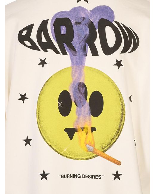 Barrow Natural Sweatshirt With Coconut-Patterned Teddy Bear Print for men