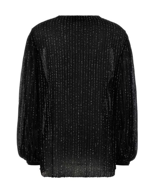 Missoni Black Embellished Crewneck Balloon-Sleeved Blouse