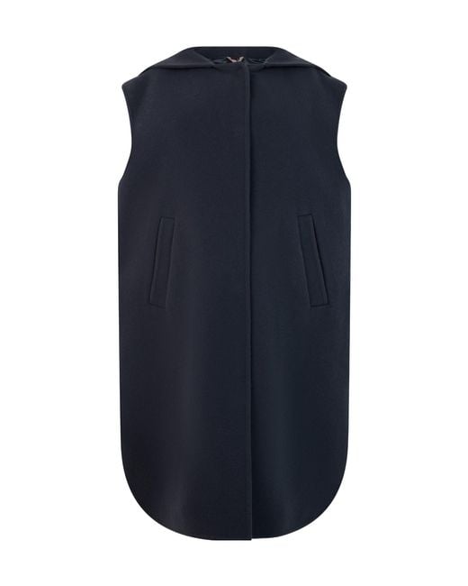 Herno Blue Quilted Hooded Gilet