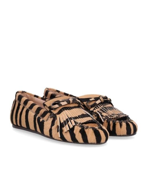 Stuart Weitzman Brown Britt Fringed Loafer