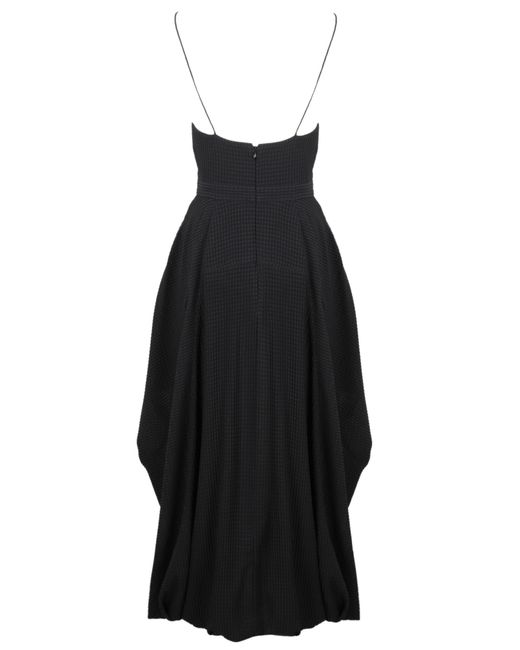 Stella McCartney Black Plunge-Neck Draped Dress