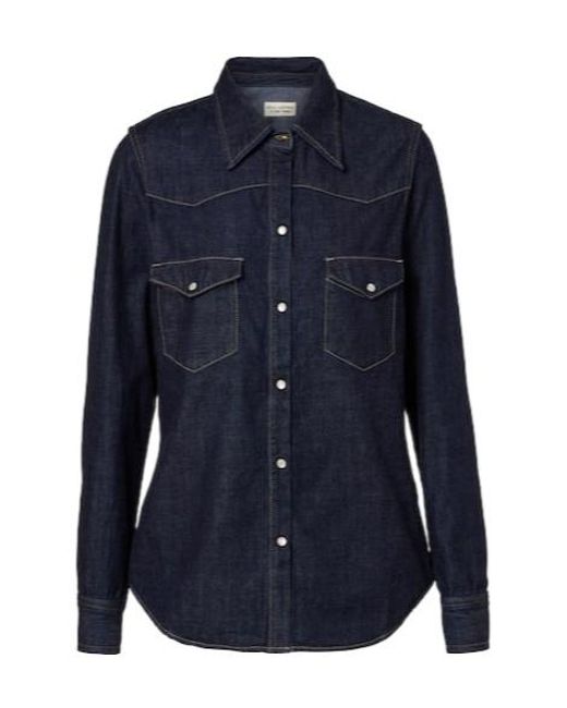 Nili Lotan Blue Travis Denim Shirt