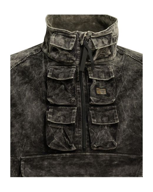 Kapital Gray Multi-Pocket Zip-Up Jacket for men