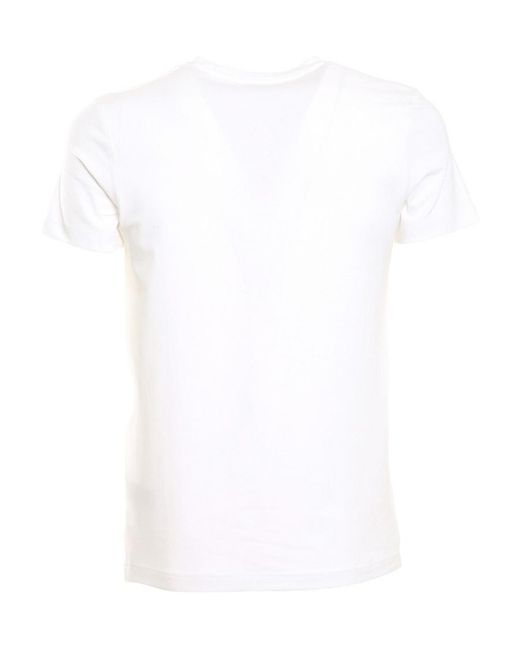 Dondup White Logo Crew Neck T-Shirt for men