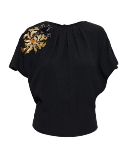 Isabel Marant Black Crew Neck Short-Sleeved T-Shirt