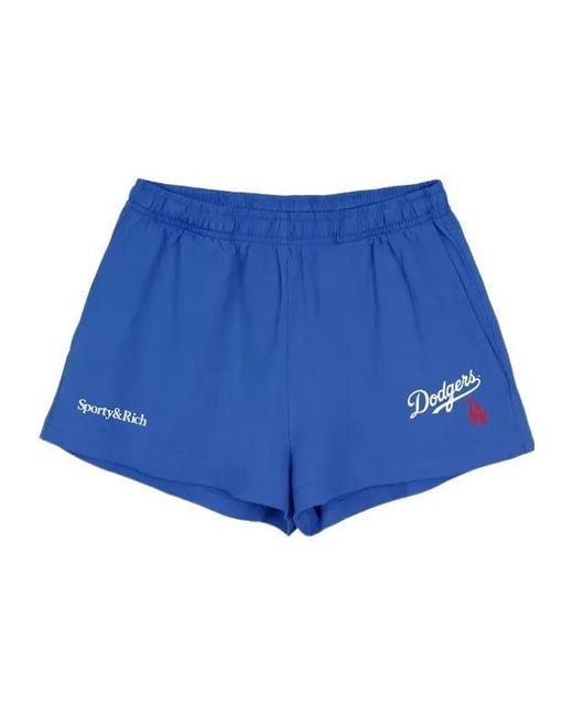 Sporty & Rich Blue Classic Cotton Shorts