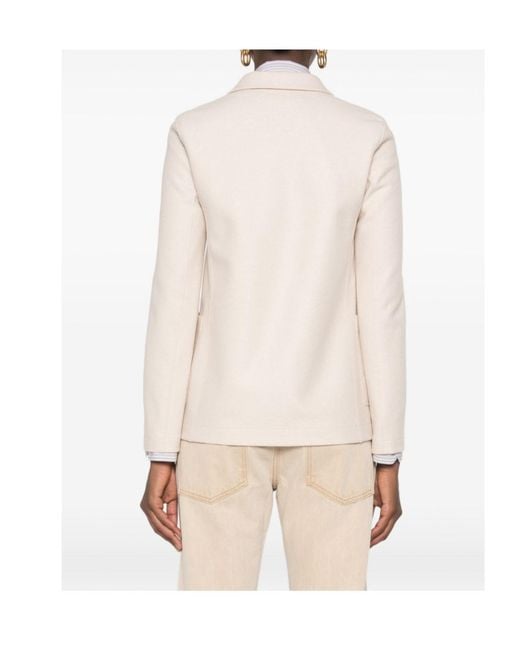Harris Wharf London Natural Notched-Lapels Single-Breasted Blazer