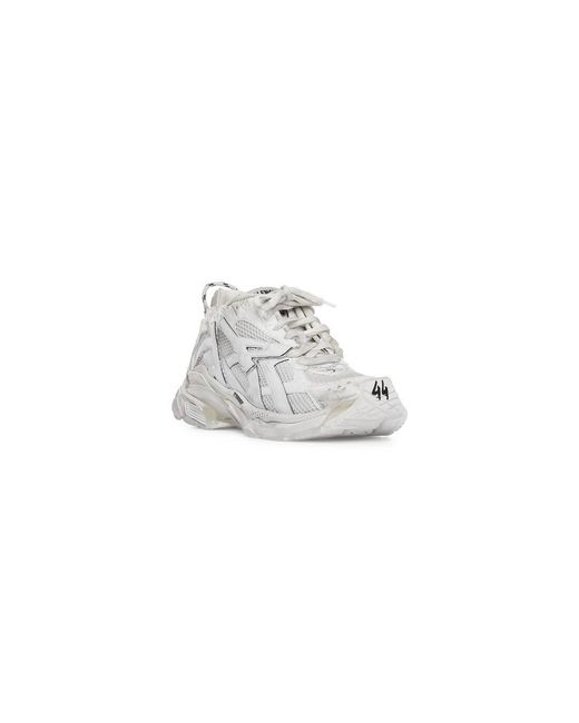 Balenciaga White Lace-Up Runner Sneakers for men
