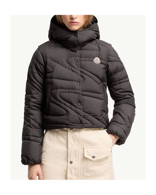 Moncler Black Leona 2-In-1 Hooded Short Down Jacket