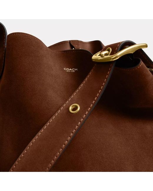 COACH Brown Bleecket Leather Bucket Bag