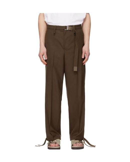 Sacai Multicolor Wool Blend Casual Pants for men