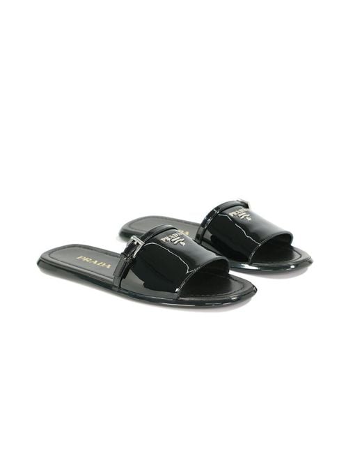 Prada Black Logo Sandals