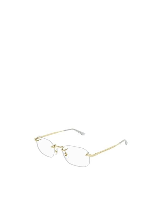 Montblanc White Eyewear Rimless Geometric Glasses